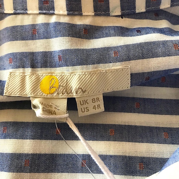 BODEN Embroidered Relaxed Metallic Striped Shirt - Picture 12 of 14